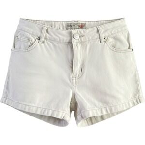 Vintage Y2K Paris Blues Micro Mini Denim Shorts White Low Rise Size 9 Beach